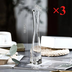 Slanted Glass Bud Vase, Clear Artistic Vase for Single Flowers and Cuttings, Single or Set of 3