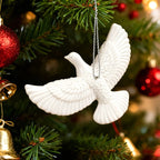 White Dove Christmas Ornaments Set of 2, Bird Tree Decorations for Christmas Tree and Wreaths