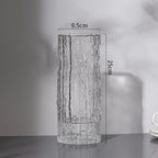 Glacier Glass Vase, Textured Flower Vase for Roses and Fresh Bouquets, Clear or Black