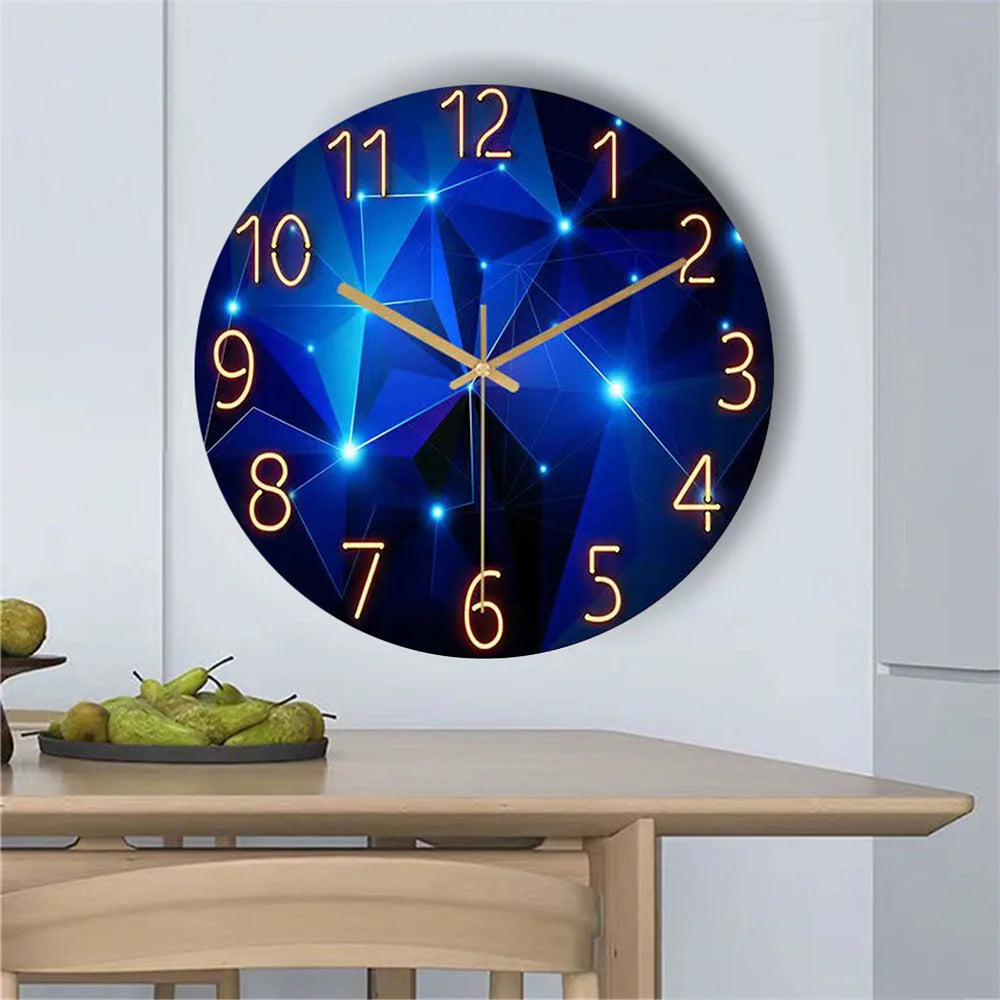Dark Blue Glass Wall Clock, product photo 2