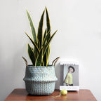 Boho Striped Wicker Basket, product photo 2
