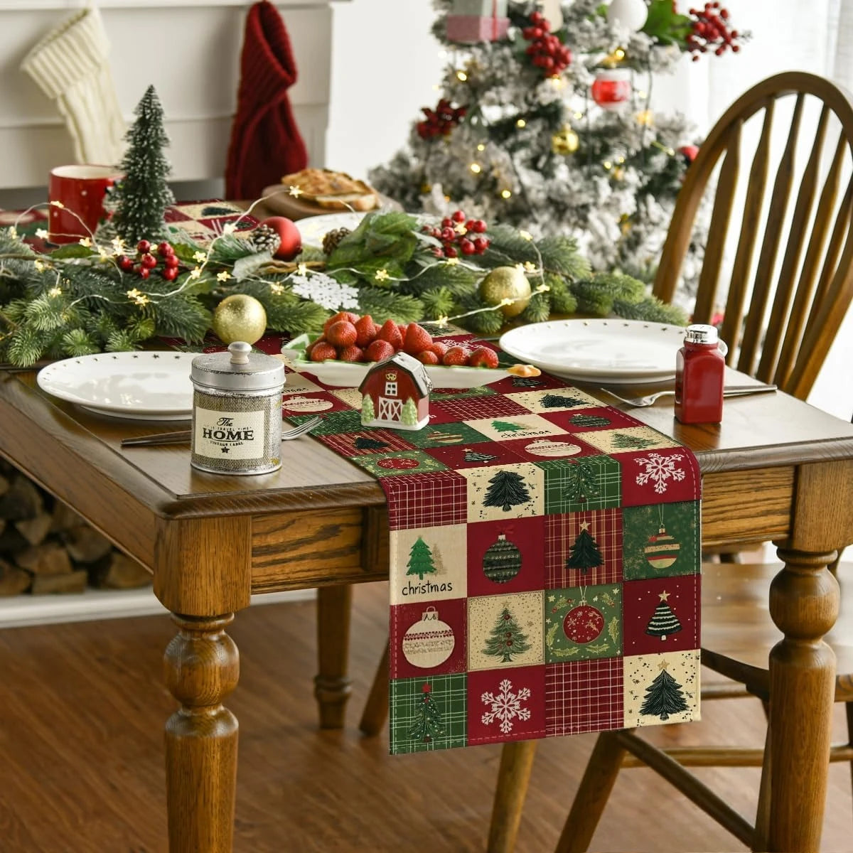 Christmas patchwork table runner