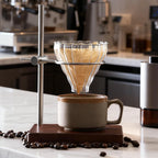 Height-Adjustable Pour-Over Coffee Stand, Rotating Metal Drip Stand for Filter Coffee and Tea