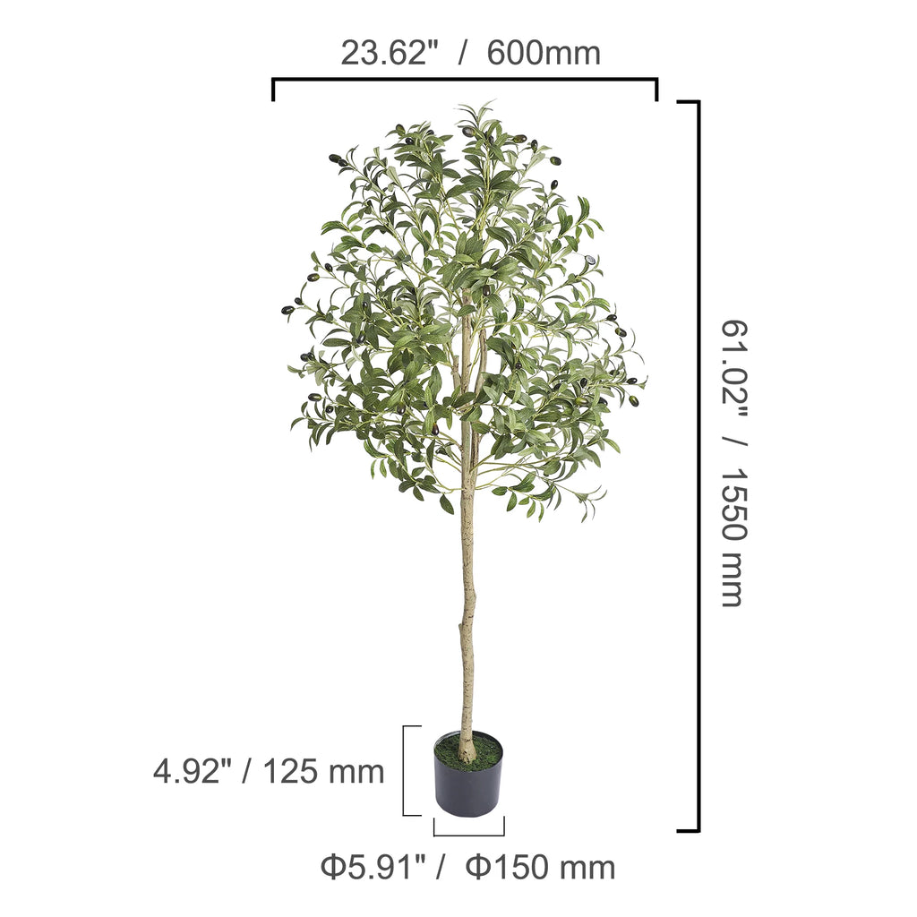 Artificial Olive Tree, Tall Faux Olive Plant in Pot for Living Room, Entryway and Office, 150 or 180 cm