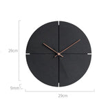Black Wooden Wall Clock, Silent Minimalist Clock for Living Room, Kitchen and Bedroom
