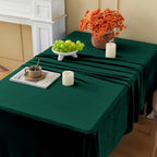 Green Velvet Christmas Tablecloth, Rectangular Holiday Table Cover for Dining Table and Parties, Four Sizes