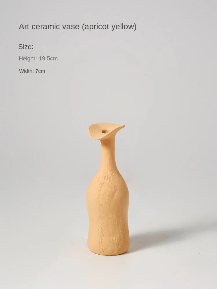 Small Ceramic Vase in Muted Tones, Nordic Bud Vase for Dried Flowers and Shelf Decor, Mustard, Plum, Grey Blue or White