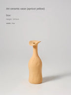 Small Ceramic Vase in Muted Tones, Nordic Bud Vase for Dried Flowers and Shelf Decor, Mustard, Plum, Grey Blue or White