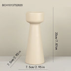 Cylinder Ceramic Candle Holders, Concrete-Look Pillar Candle Stands for Table and Mantel, Cream or Grey, 20 or 25 cm