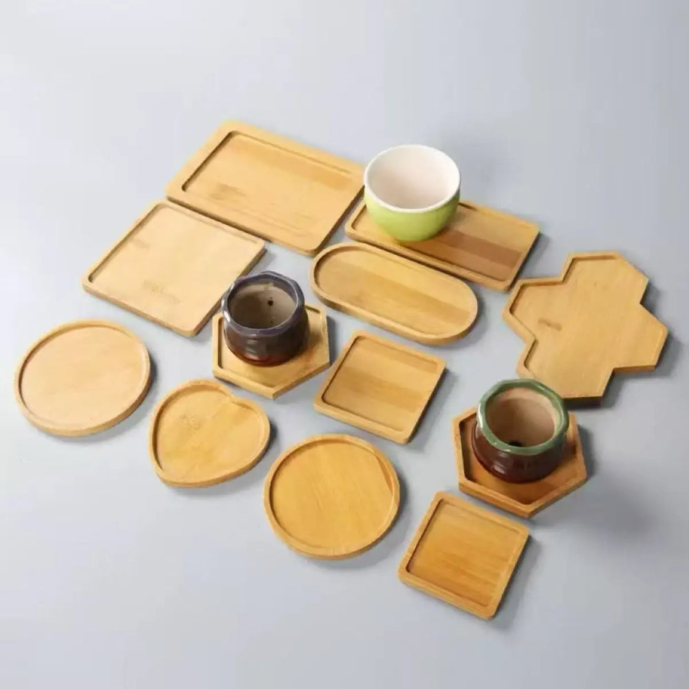 Bamboo Vanity Tray, Wooden Bathroom Organizer for Jewelry, Skincare and Perfume, Round, Oval or Rectangular, Natural Bamboo