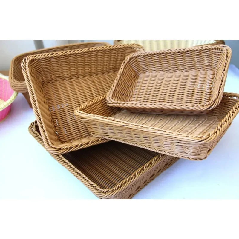 Rectangular Rattan-Style Storage Basket, product photo 5