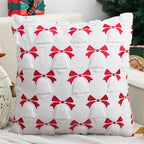 Knitted Christmas Tree Pillow Cover, Holiday Throw Pillow Case for Sofa and Bed, Green, Red or White