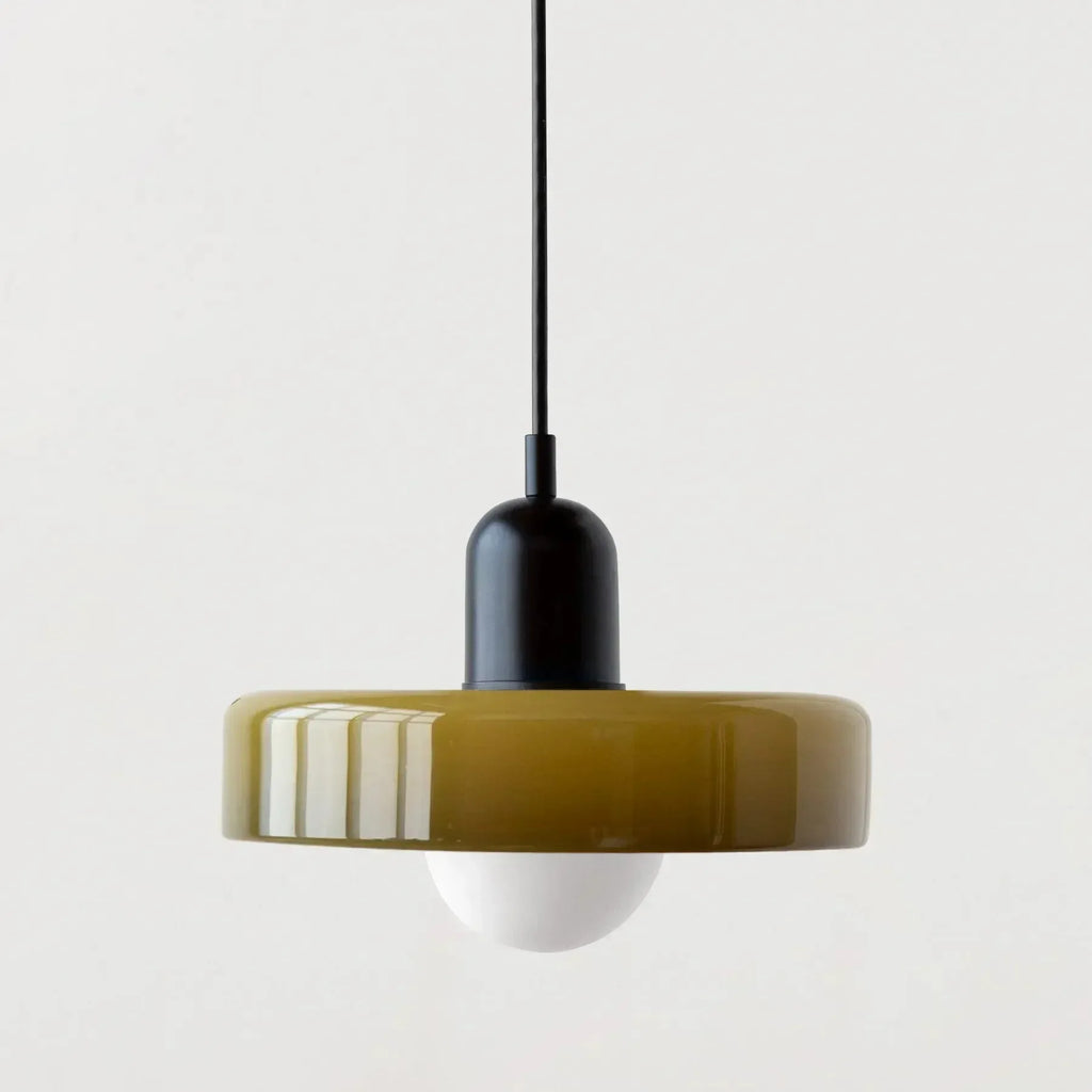 Colored Glass Disc Pendant Light, product photo 6