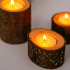 Tree Stump Tealight Holders Set of 3, product photo 4