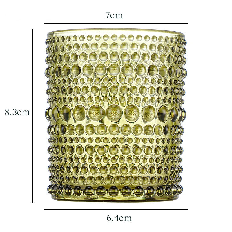 Glass Tealight Holder, Windproof Candle Cup for Dining Table and Windowsill, Amber or Green