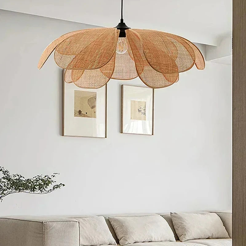 Rattan Petal Pendant Light, product photo 2