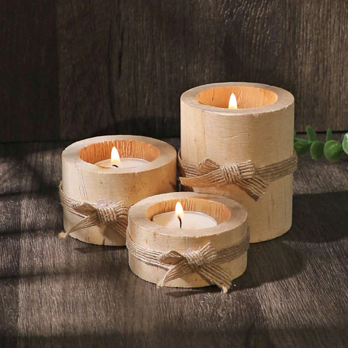 Wooden Tea Light Holders, product photo 1