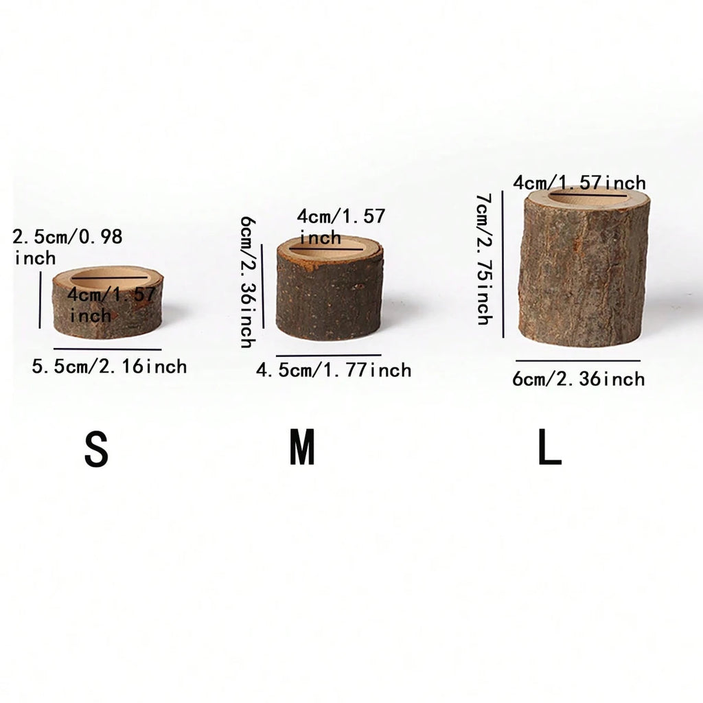 Tree Stump Tealight Holders Set of 3, product photo 2