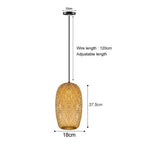 Hand-Woven Bamboo Pendant Light, product photo 5