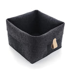Felt Storage Basket, Soft Organizer Bin with Handle for Clothes, Toys, Bathroom and Office, Dark Grey