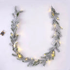 Frosted Christmas Garland, Snowy Pine Garland for Mantel, Staircase and Doorway, With or Without LED Lights