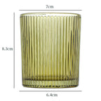 Glass Tealight Holder, Windproof Candle Cup for Dining Table and Windowsill, Amber or Green
