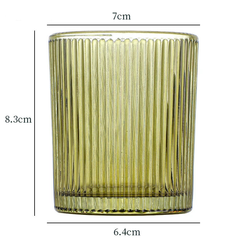 Glass Tealight Holder, Windproof Candle Cup for Dining Table and Windowsill, Amber or Green
