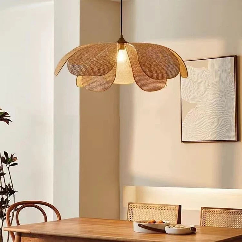 Rattan Petal Pendant Light, product photo 3