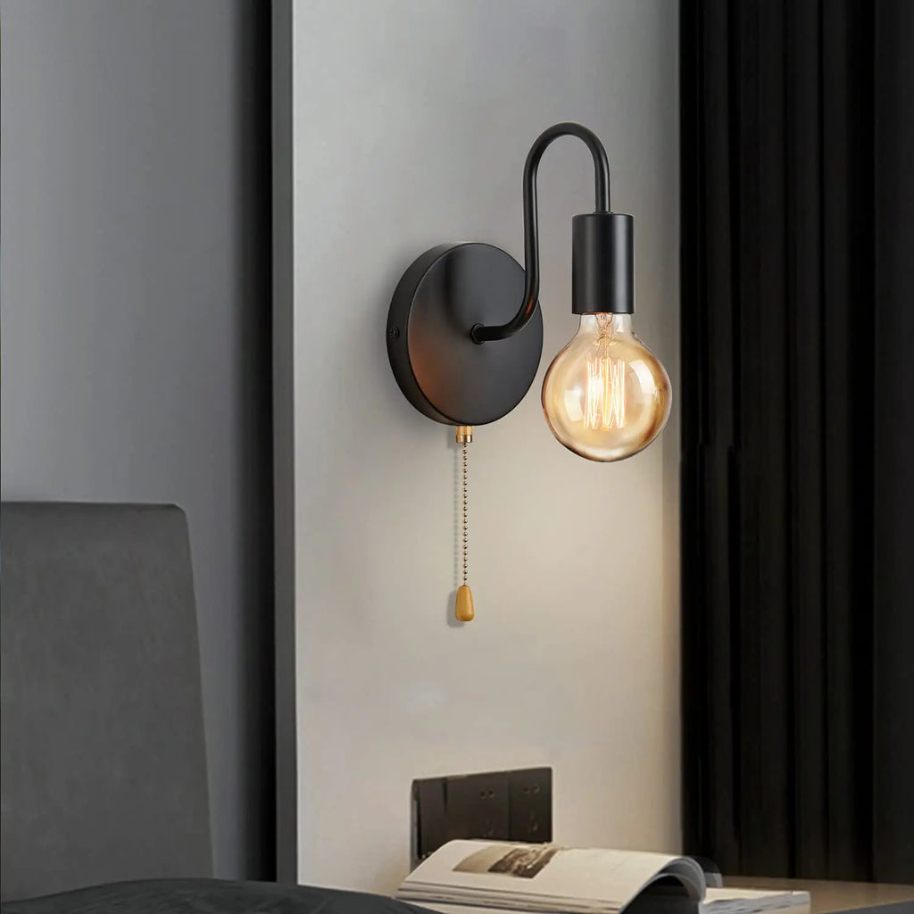 Black Iron Wall Lamp, product photo 2