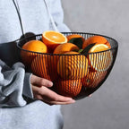 Metal Wire Fruit Bowl, Modern Countertop Basket for Fruit, Bread and Snacks, Black or White