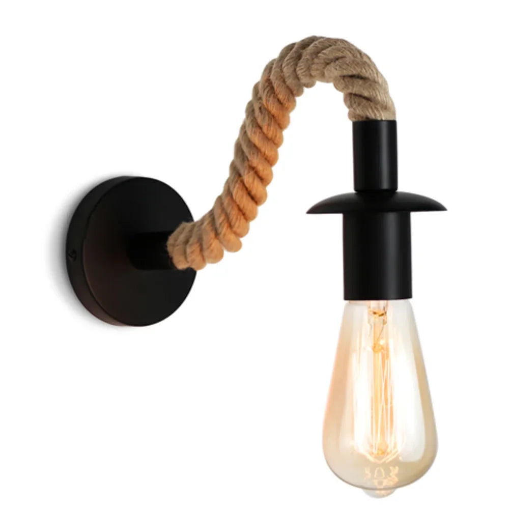 Hemp Rope Wall Lamp, product photo 3