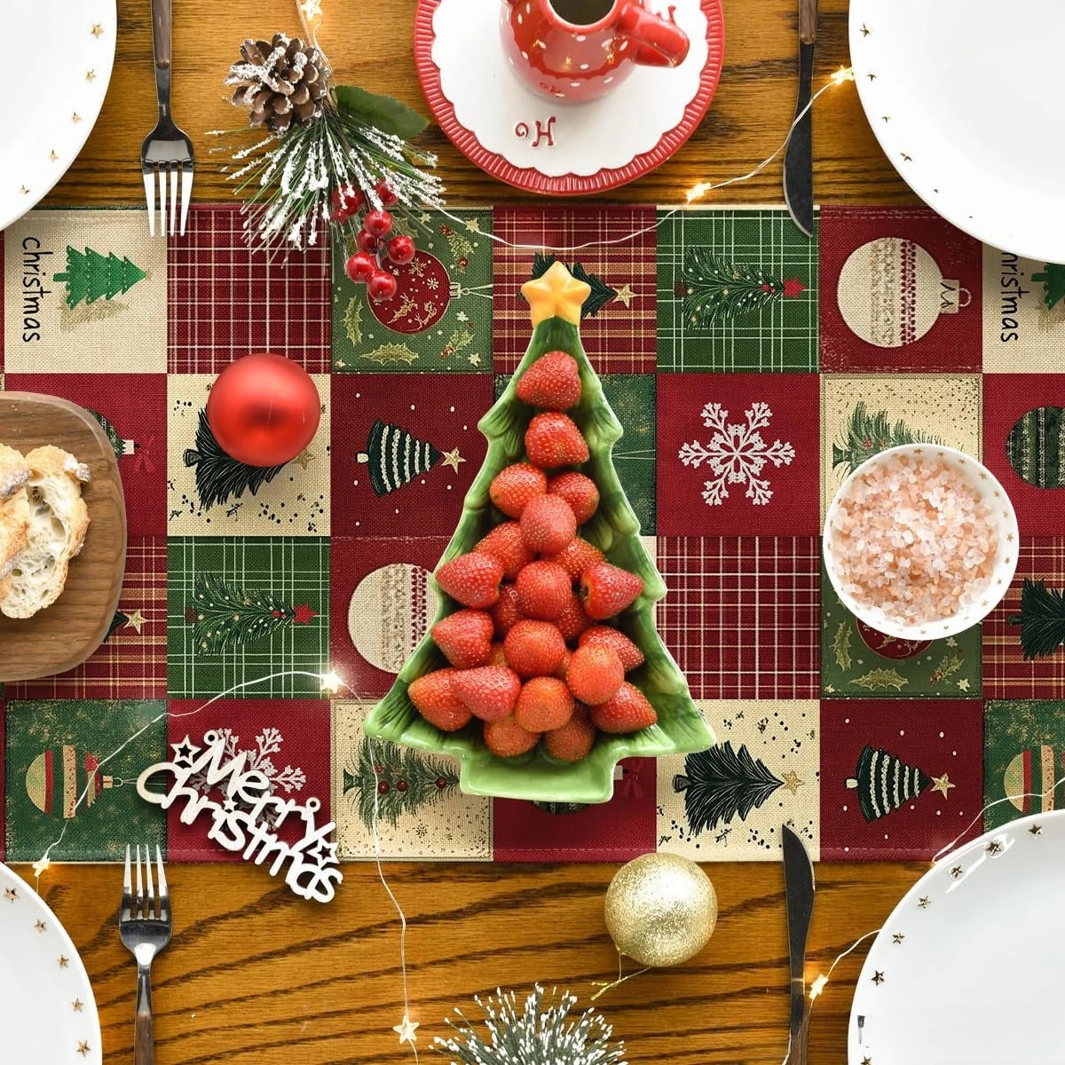 Christmas patchwork table runner