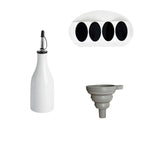 Modern Ceramic Olive Oil Dispenser with Pour Spout, Minimalist Oil Bottle for Kitchen Counter, White, Black, Grey or Sand