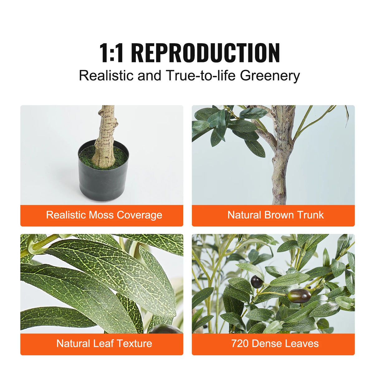 Artificial Olive Tree, Tall Faux Olive Plant in Pot for Living Room, Entryway and Office, 150 or 180 cm