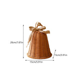 Woven Rattan-Look Christmas Bell, Hanging Ornament for Door, Wall and Christmas Tree, Small or Large