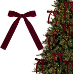 Burgundy Christmas Bows Set of 12, Tree Bows for Wreaths, Garlands and Gift Wrapping