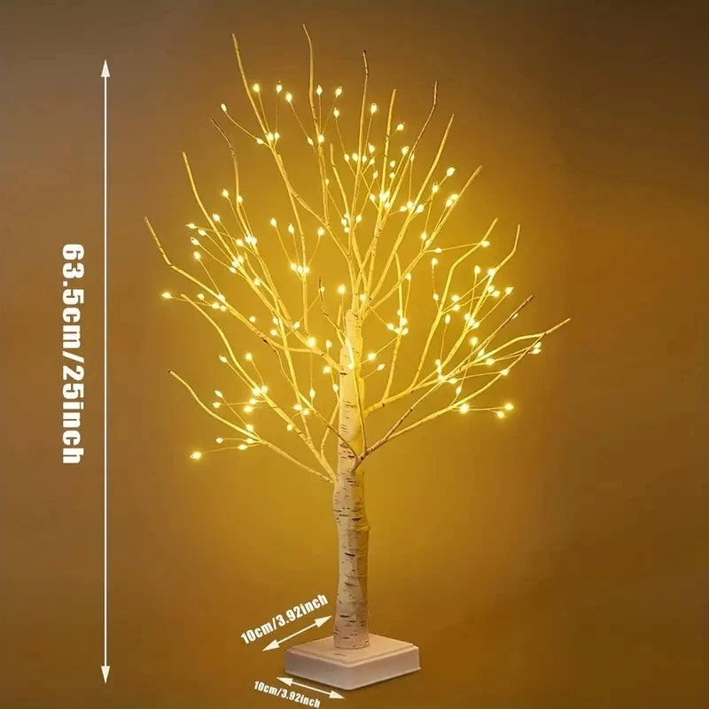 LED Birch Tree with 144 Warm White Lights, USB or Battery Christmas Tabletop Tree for Living Room and Windowsill