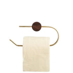 Wood and Brass Toilet Paper Holder, product photo 3