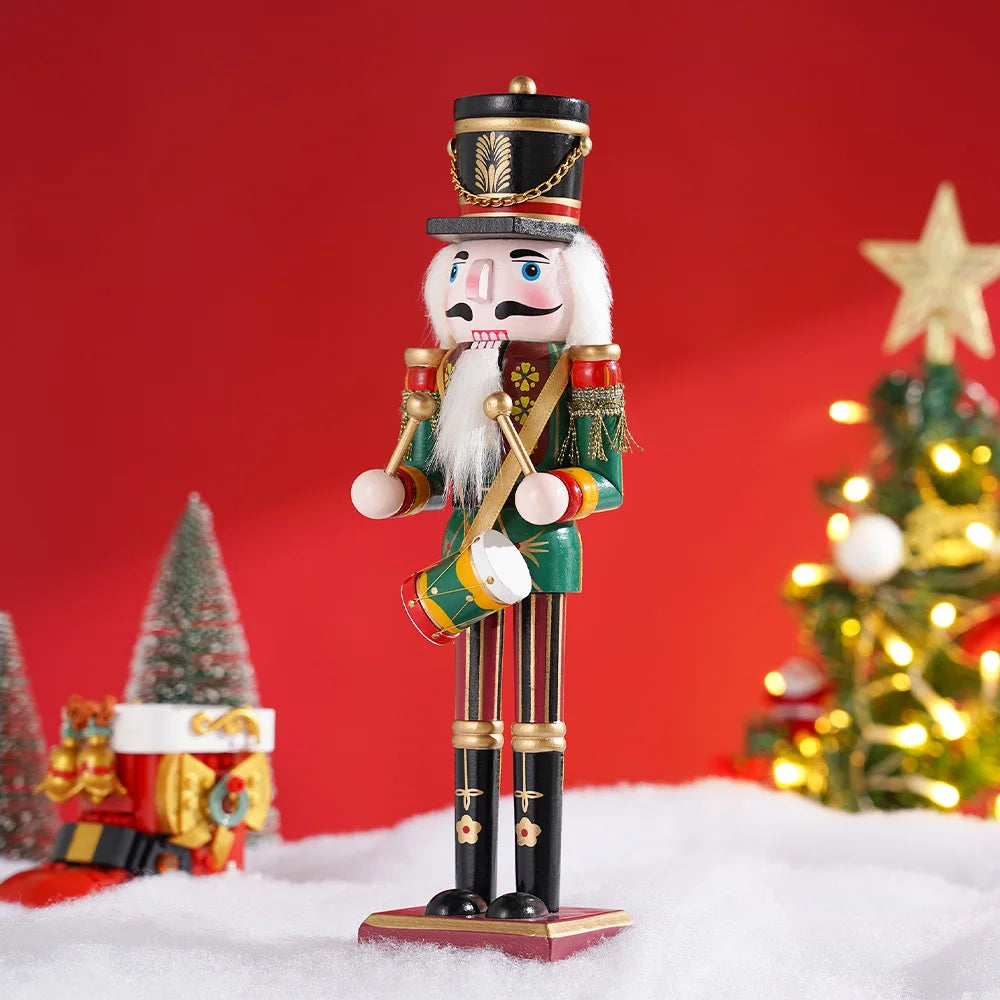 Wooden Nutcracker Soldier, 30 cm Christmas Figurine for Mantel, Shelf and Table, Three Styles