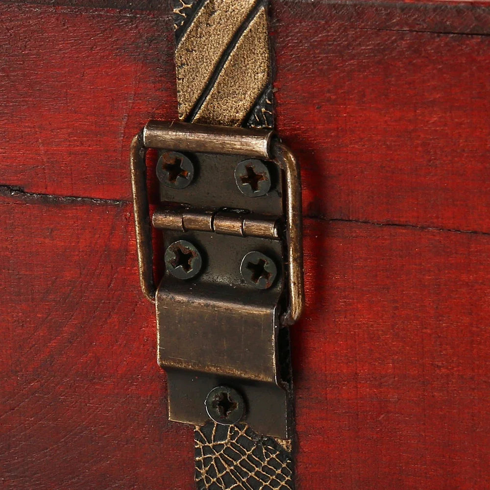 Vintage Wooden Storage Box with Lid and Latch, Keepsake Box for Jewelry, Letters and Small Items