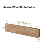 Magnetic Knife Strip, 40 cm Acacia Wood Wall-Mounted Knife Holder for Kitchen