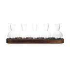 Glass Propagation Station with Wood-Tone Tray, Hydroponic Vase for Cuttings and Plants, 3 or 5 Vases