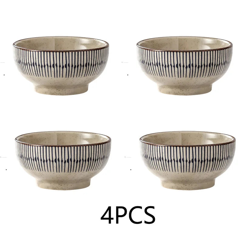 Small Ceramic Bowls, 11.5 cm Thick Bowls for Rice, Dessert, Soup and Dips, Set of 2 or 4