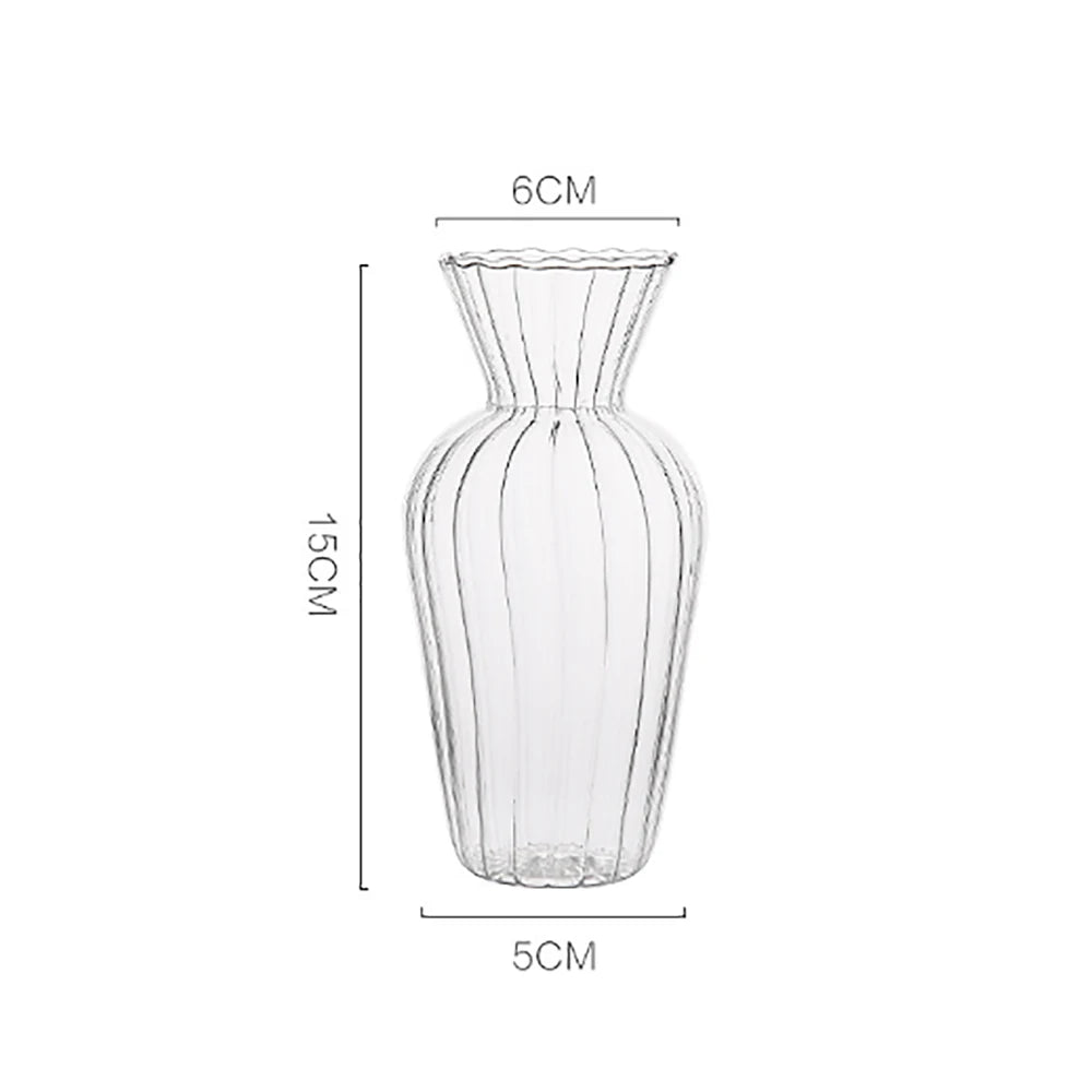 Small Clear Glass Vase, Nordic Bud Vase for Single Stems and Hydroponic Plants