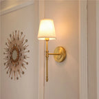 Brass Wall Sconce with Linen Shade, product photo 5