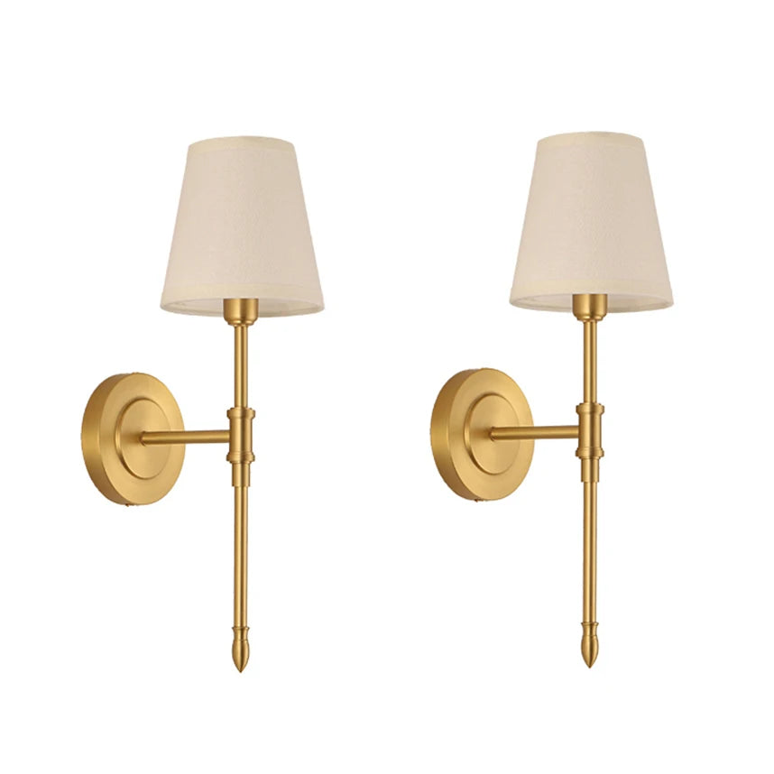 Brass Wall Sconce with Linen Shade, product photo 8