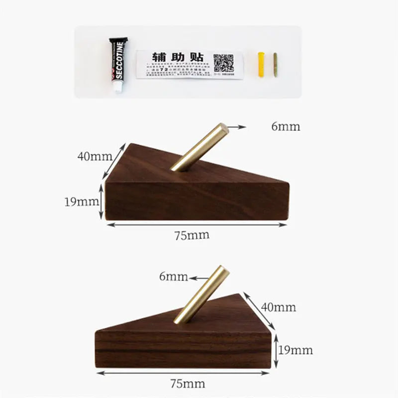 Triangle Wooden Wall Hooks, product photo 1