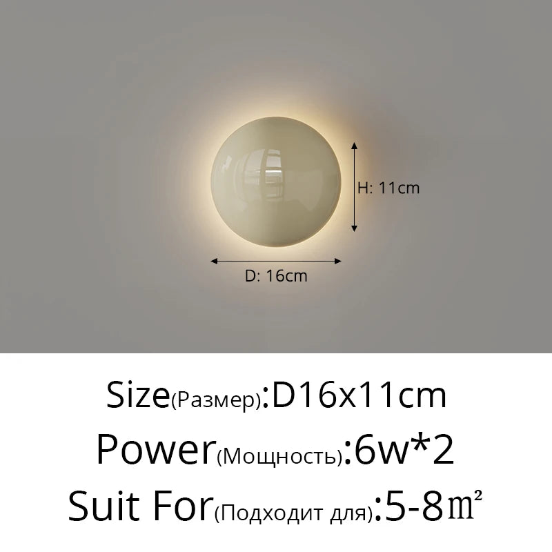 Round Cream Wall Lamp, product photo 7