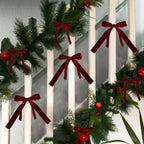 Burgundy Christmas Bows Set of 12, Tree Bows for Wreaths, Garlands and Gift Wrapping