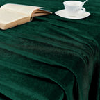 Green Velvet Christmas Tablecloth, Rectangular Holiday Table Cover for Dining Table and Parties, Four Sizes